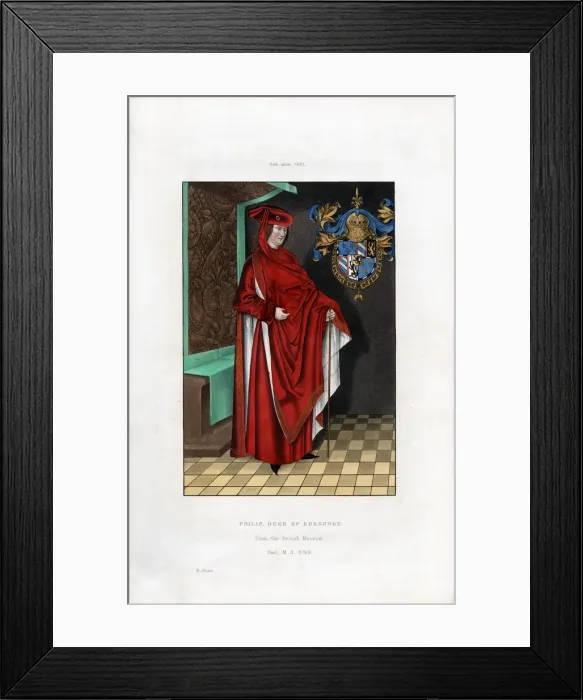 Framed Print : Philip, Duke of Burgundy, c1460, (1843). Artist: Henry Shaw Framed Print : Philip, Duke of Burgundy, c1460, (1843). Artist: Henry Shaw