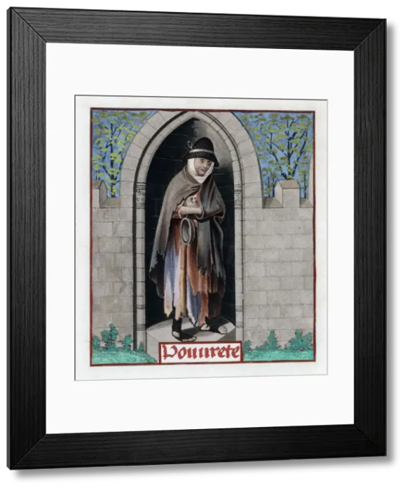 Framed Print : Poverty, c1480, (1843). Artist: Henry Shaw Framed Print : Poverty, c1480, (1843). Artist: Henry Shaw