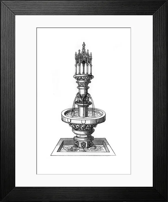 Framed Print : Fountain, 1470-1483, (1843). Artist: Henry Shaw