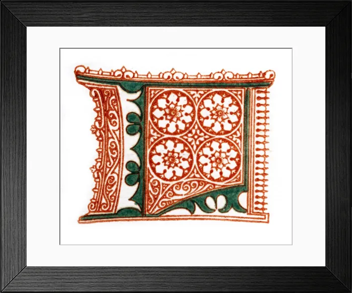 Framed Print : Initial letter L, (1843). Artist: Henry Shaw Framed Print : Initial letter L, (1843). Artist: Henry Shaw