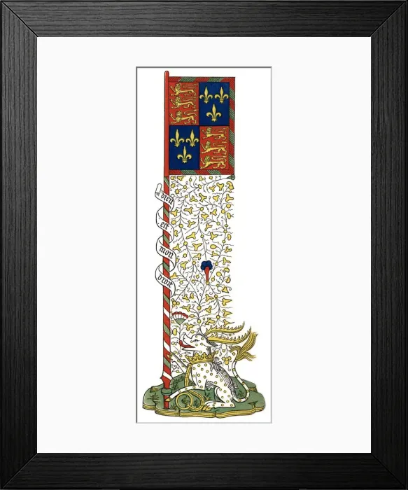 Framed Print : Banner of the arms of England and France, quartered, c1445, (1843). Artist: Henry Shaw Framed Print : Banner of the arms of England and France, quartered, c1445, (1843). Artist: Henry Shaw
