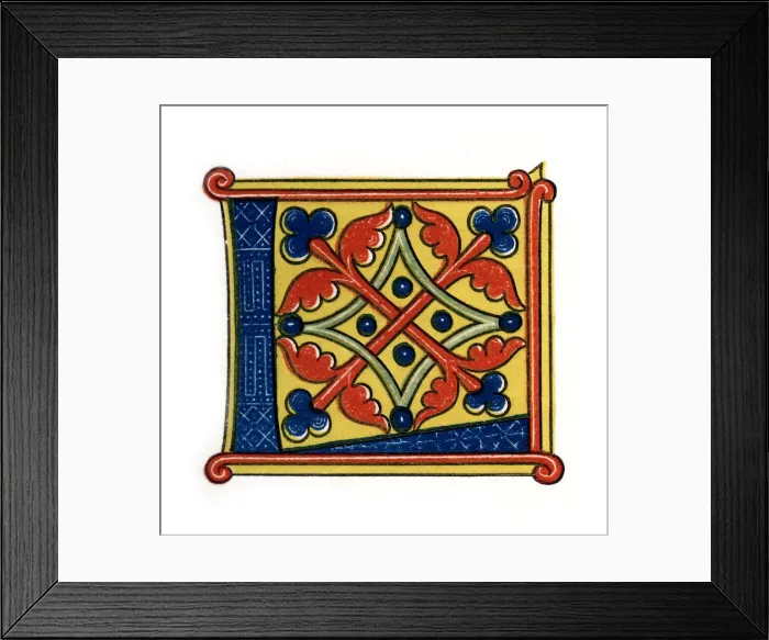 Framed Print : Initial letter L, (1843). Artist: Henry Shaw Framed Print : Initial letter L, (1843). Artist: Henry Shaw