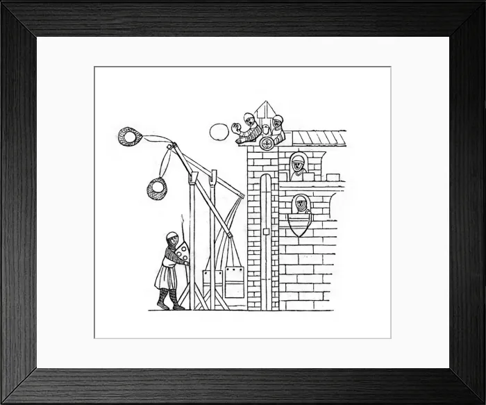 Framed Print : Siege machine, c1260, (1843). Artist: Henry Shaw