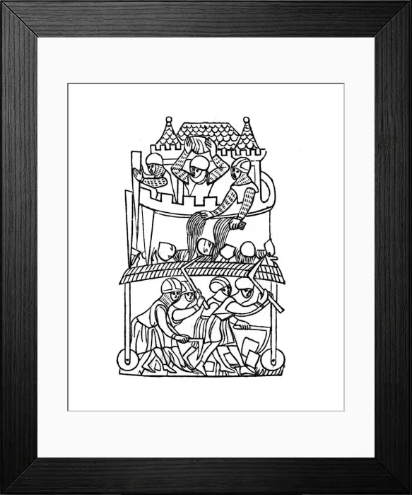 Framed Print : Siege, c1260, (1843). Artist: Henry Shaw Framed Print : Siege, c1260, (1843). Artist: Henry Shaw