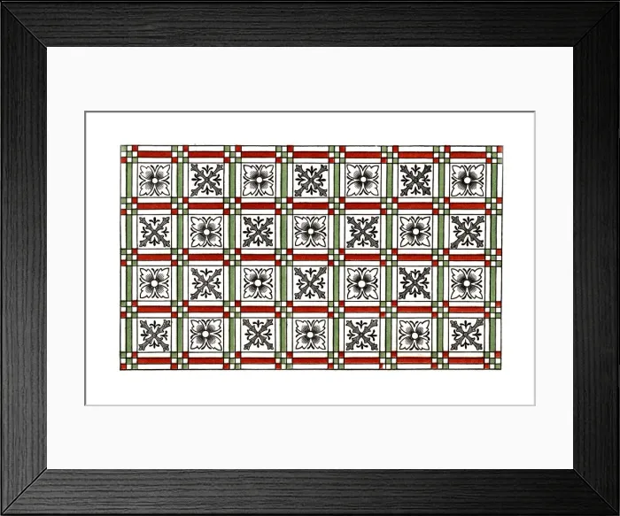 Framed Print : Ornamental pavement, 15th century, (1843). Artist: Henry Shaw Framed Print : Ornamental pavement, 15th century, (1843). Artist: Henry Shaw