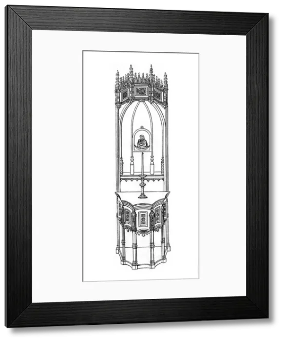 Framed Print : Altar, c15th century?, (1843). Artist: Henry Shaw Framed Print : Altar, c15th century?, (1843). Artist: Henry Shaw