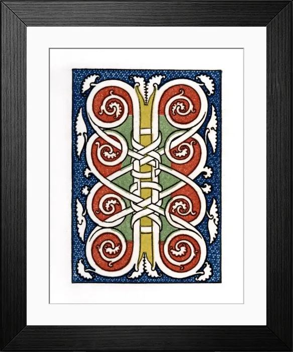 Framed Print : Initial letter I, 1476, (1843). Artist: Henry Shaw Framed Print : Initial letter I, 1476, (1843). Artist: Henry Shaw