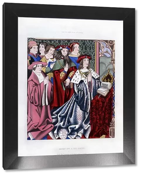 Henry VI and his court, mid-15th century, (1843). Artist: Henry Shaw