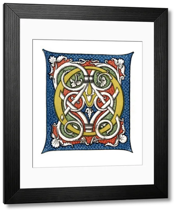 Framed Print : Initial letter O, c15th century, (1843). Artist: Henry Shaw Framed Print : Initial letter O, c15th century, (1843). Artist: Henry Shaw