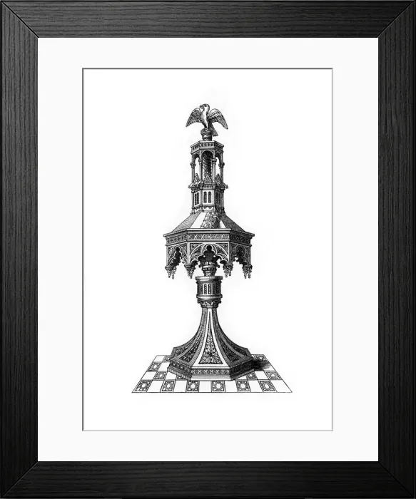 Framed Print : Lectern, c15th century?, (1843). Artist: Henry Shaw Framed Print : Lectern, c15th century?, (1843). Artist: Henry Shaw
