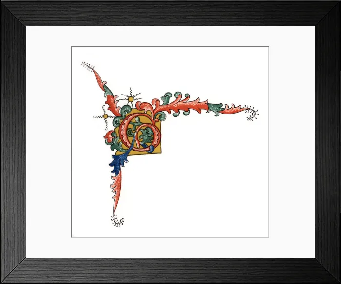 Framed Print : Initial letter G, (1843). Artist: Henry Shaw Framed Print : Initial letter G, (1843). Artist: Henry Shaw