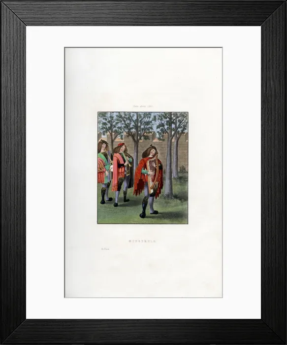 Framed Print : Minstrels, c1480, (1843). Artist: Henry Shaw Framed Print : Minstrels, c1480, (1843). Artist: Henry Shaw