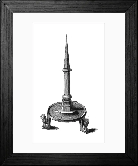 Framed Print : Bronze candlestick, late 13th-early 14th century, (1843). Artist: Henry Shaw Framed Print : Bronze candlestick, late 13th-early 14th century, (1843). Artist: Henry Shaw