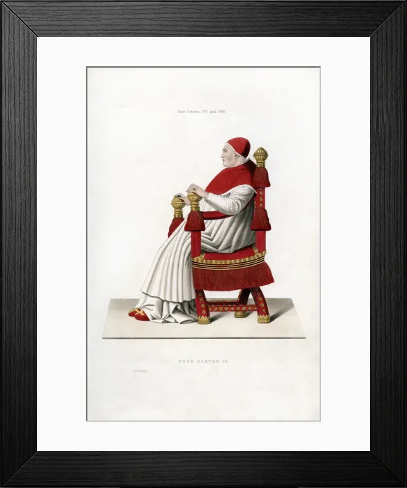 Framed Print : Pope Sixtus IV, 1471-1484, (1843). Artist: Henry Shaw Framed Print : Pope Sixtus IV, 1471-1484, (1843). Artist: Henry Shaw