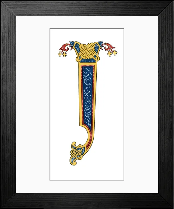 Framed Print : Initial letter I, 10th century, (1843). Artist: Henry Shaw Framed Print : Initial letter I, 10th century, (1843). Artist: Henry Shaw