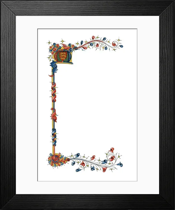 Framed Print : Initial letter M, c1410, (1843). Artist: Henry Shaw Framed Print : Initial letter M, c1410, (1843). Artist: Henry Shaw