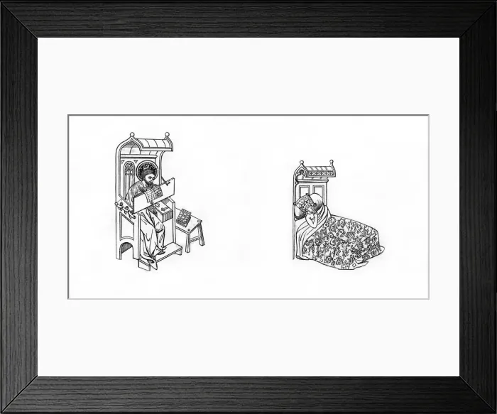 Framed Print : St Jude and King Ahaziah, second half of the 14th century, (1843). Artist: Henry Shaw Framed Print : St Jude and King Ahaziah, second half of the 14th century, (1843). Artist: Henry Shaw