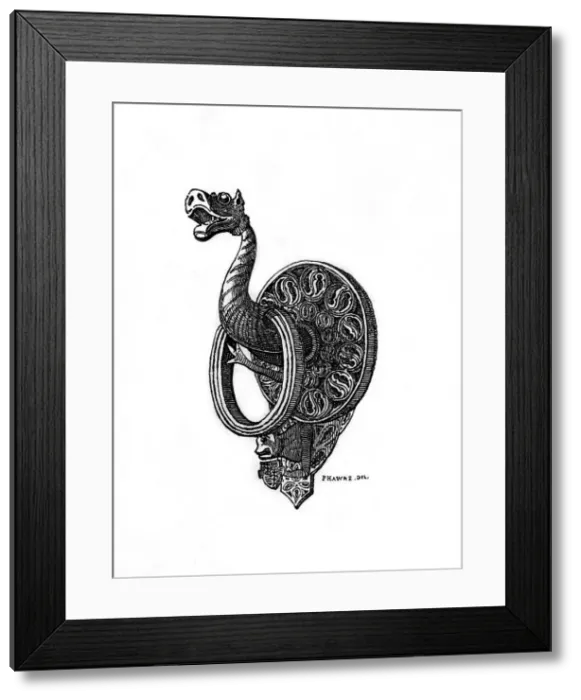 Framed Print : Doorknocker, late 14th century, (1843). Artist: Henry Shaw Framed Print : Doorknocker, late 14th century, (1843). Artist: Henry Shaw