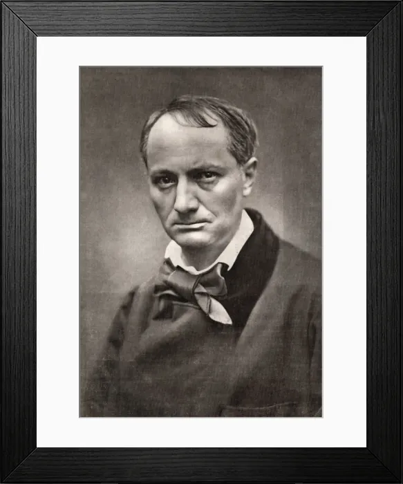 Framed Print : Charles Baudelaire, influential French poet, critic and translator, mid-19th century Framed Print : Charles Baudelaire, influential French poet, critic and translator, mid-19th century