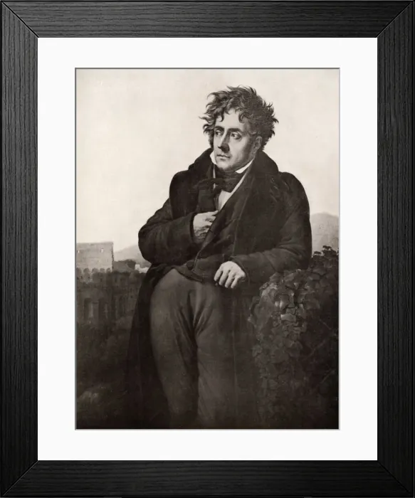 Framed Print : Francois-Rene, vicomte de Chateaubriand, French writer and diplomat, early 19th century. Artist: Anne-Louis Girodet de Roussy-Trioson Framed Print : Francois-Rene, vicomte de Chateaubriand, French writer and diplomat, early 19th century. Artist: Anne-Louis Girodet de Roussy-Trioson