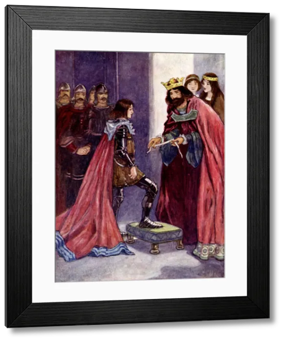 Framed Print : The King made the Black Prince a Knight of the Order of the Garter, 1348, (1905). Artist: As Forrest Framed Print : The King made the Black Prince a Knight of the Order of the Garter, 1348, (1905). Artist: As Forrest