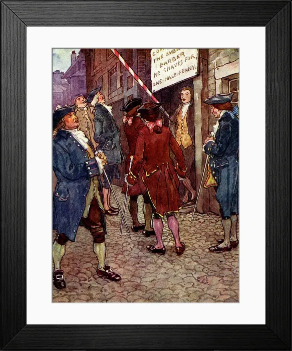 Framed Print : Richards shop soon became the fashion, 1750s, (1905). Artist: As Forrest Framed Print : Richards shop soon became the fashion, 1750s, (1905). Artist: As Forrest