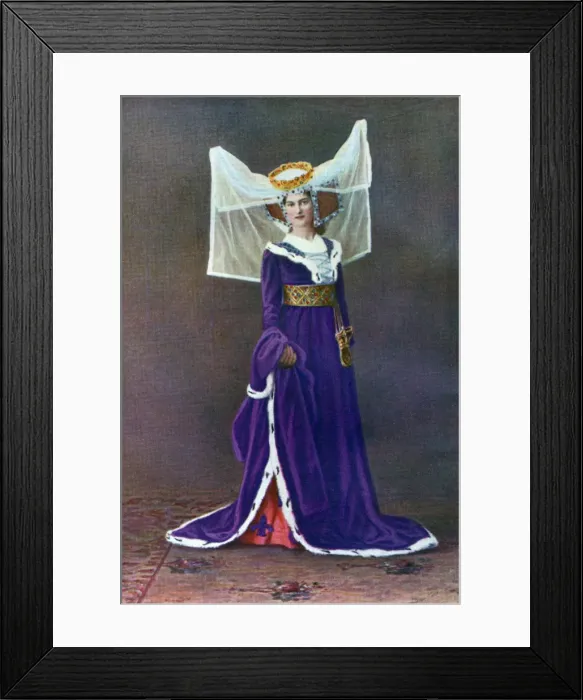 Framed Print : Female dress from the time of Henry VI, (1910) Framed Print : Female dress from the time of Henry VI, (1910)