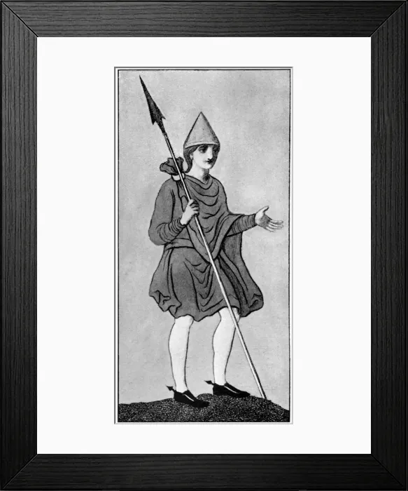 Framed Print : The Saxon mantle, showing method of fastening, (1910) Framed Print : The Saxon mantle, showing method of fastening, (1910)