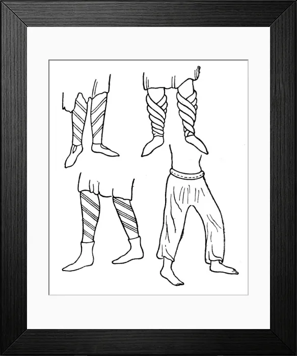 Framed Print : Early Norman stockings and boots, (1910) Framed Print : Early Norman stockings and boots, (1910)