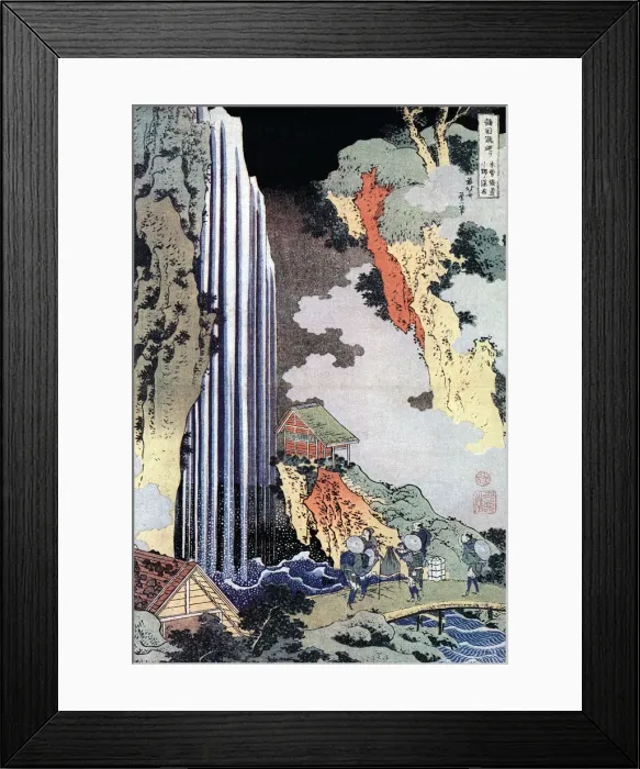 Framed Print : Ono Waterfall Along the Kisokaido, c1780-1849. Artist: Hokusai Framed Print : Ono Waterfall Along the Kisokaido, c1780-1849. Artist: Hokusai