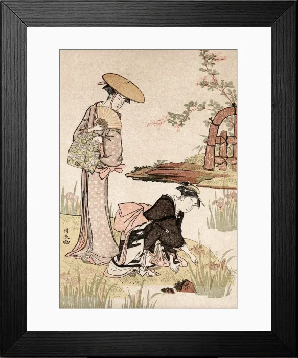 Framed Print : The Iris Garden, c1775-1815. Artist: Torii Kiyonaga Framed Print : The Iris Garden, c1775-1815. Artist: Torii Kiyonaga