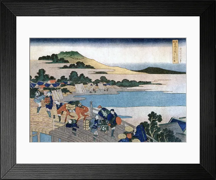Framed Print : Fukui Bridge, Province of Echizen, c1785-1849. Artist: Hokusai