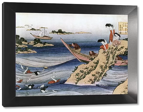 Oyster Fishing, c1785-1849. Artist: Hokusai