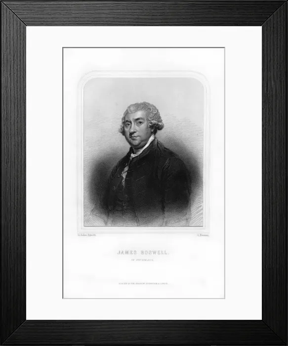Framed Print : James Boswell, 9th Laird of Auchinleck, Scottish lawyer, diarist, and author, (1870). Artist:s Freeman Framed Print : James Boswell, 9th Laird of Auchinleck, Scottish lawyer, diarist, and author, (1870). Artist:s Freeman