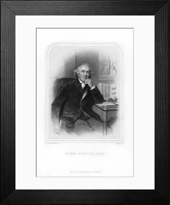 Framed Print : John Hunter, Scottish surgeon, 1870. Artist: Francis Holl Framed Print : John Hunter, Scottish surgeon, 1870. Artist: Francis Holl