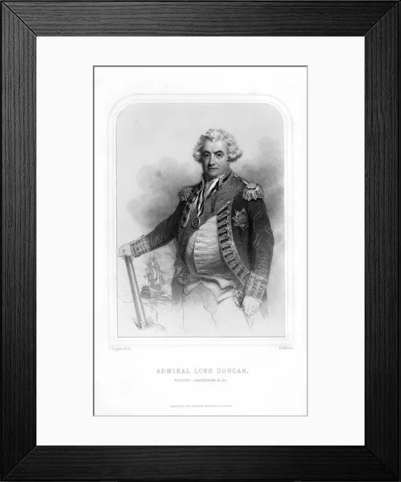 Framed Print : Adam Duncan, Viscount Duncan of Camperdown, Scottish navy officer, (1870). Artist: H Robinson Framed Print : Adam Duncan, Viscount Duncan of Camperdown, Scottish navy officer, (1870). Artist: H Robinson