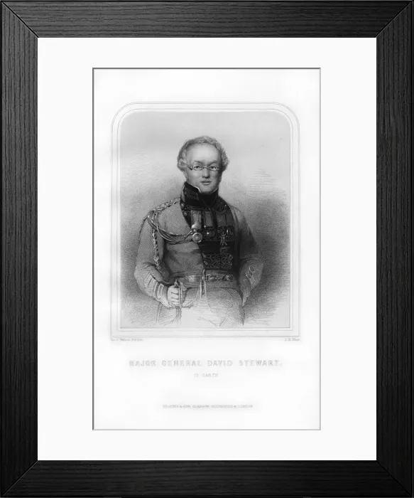 Framed Print : Major-General David Stewart of Garth, Scottish author, (1870). Artist: JB Shaw Framed Print : Major-General David Stewart of Garth, Scottish author, (1870). Artist: JB Shaw