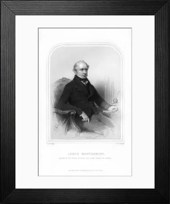 Framed Print : James Montgomery, Scottish editor and poet, (1870). Artist: FA Roberts Framed Print : James Montgomery, Scottish editor and poet, (1870). Artist: FA Roberts