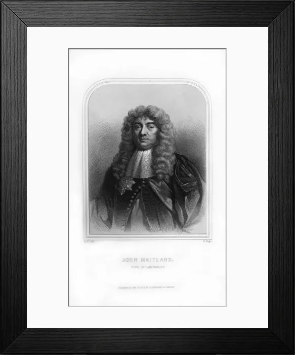 Framed Print : John Maitland, 1st Duke of Lauderdale, Scottish politician, (1870). Artist: R Page Framed Print : John Maitland, 1st Duke of Lauderdale, Scottish politician, (1870). Artist: R Page