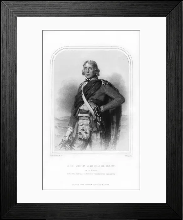 Framed Print : Sir John Sinclair of Ulbster, Scottish politician, lawyer and agricultural reformer, (1870). Artist: William Holl Framed Print : Sir John Sinclair of Ulbster, Scottish politician, lawyer and agricultural reformer, (1870). Artist: William Holl