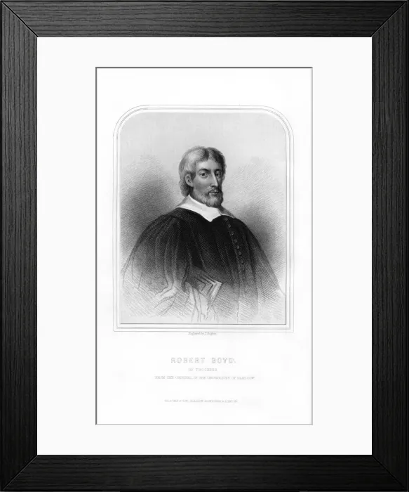 Framed Print : Robert Boyd of Trochrig, eminent Scottish divine, (1870). Artist: J Rogers Framed Print : Robert Boyd of Trochrig, eminent Scottish divine, (1870). Artist: J Rogers