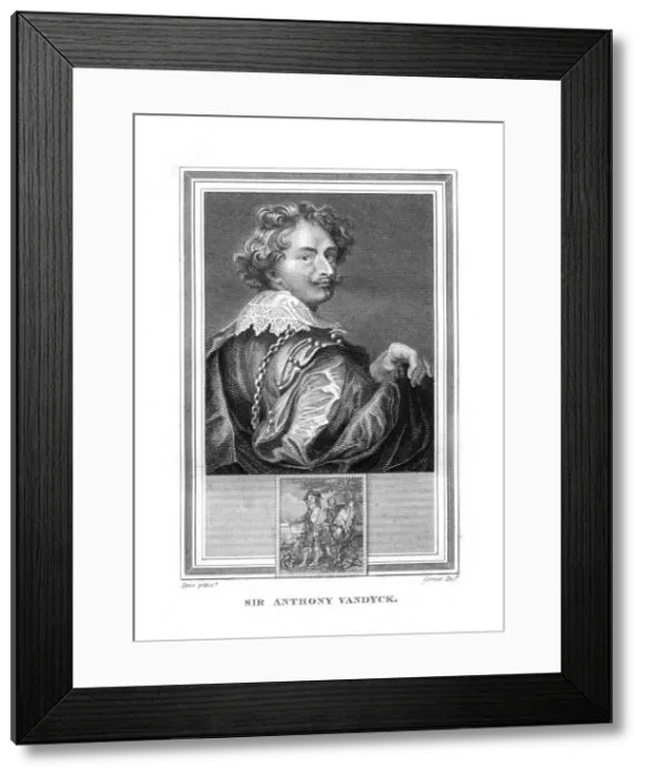 Framed Print : Sir Anthony (Anton) van Dyck, (1599-1641), Flemish painter, 1825. Artist: John Corner Framed Print : Sir Anthony (Anton) van Dyck, (1599-1641), Flemish painter, 1825. Artist: John Corner