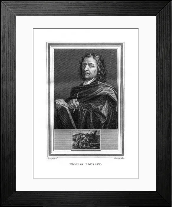 Framed Print : Nicolas Poussin, French painter, (1825). Artist: John Corner Framed Print : Nicolas Poussin, French painter, (1825). Artist: John Corner