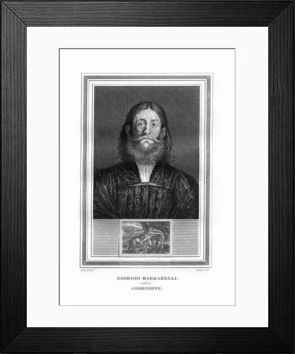 Framed Print : Giorgione, Italian High Renaissance painter, (1825). Artist: John Corner Framed Print : Giorgione, Italian High Renaissance painter, (1825). Artist: John Corner