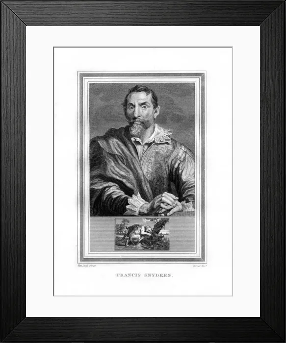 Framed Print : Frans Snyders, Flemish Baroque era painter, (1825). Artist: John Corner Framed Print : Frans Snyders, Flemish Baroque era painter, (1825). Artist: John Corner