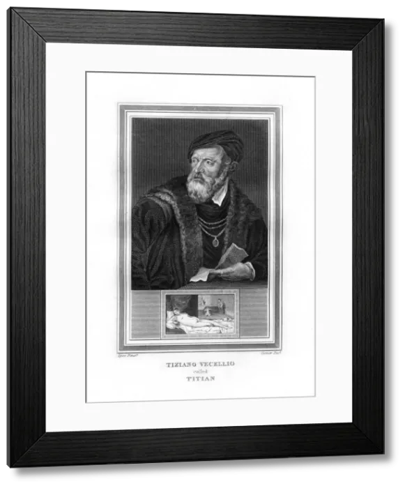 Framed Print : Tiziano Vecelli (Titian), Italian High Renaissance painter, (1825). Artist: John Corner Framed Print : Tiziano Vecelli (Titian), Italian High Renaissance painter, (1825). Artist: John Corner