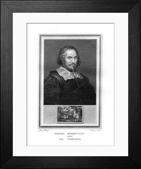 Framed Print : Pietro da Cortona, Italian Baroque era painter, (1825). Artist: John Corner Framed Print : Pietro da Cortona, Italian Baroque era painter, (1825). Artist: John Corner
