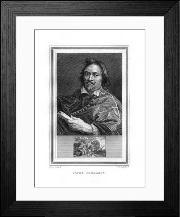 Framed Print : Jacob Jordaens, Flemish Baroque era painter, (1825). Artist: John Corner Framed Print : Jacob Jordaens, Flemish Baroque era painter, (1825). Artist: John Corner