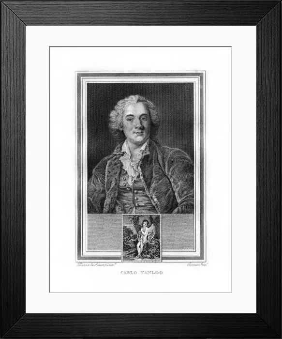 Framed Print : Carle or Charles-Andre van Loo, French subject painter, (1825). Artist: John Corner Framed Print : Carle or Charles-Andre van Loo, French subject painter, (1825). Artist: John Corner