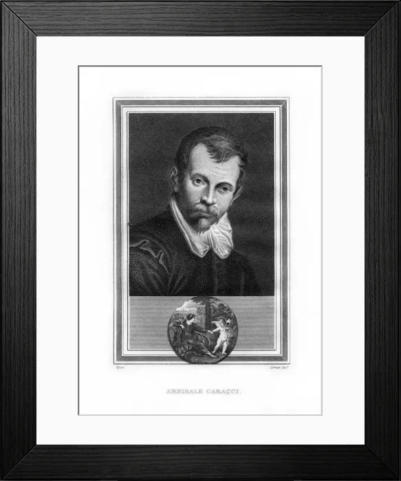 Framed Print : Annibale Carracci, Italian Baroque era painter, (1825). Artist: John Corner Framed Print : Annibale Carracci, Italian Baroque era painter, (1825). Artist: John Corner